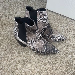 Snakeskin booties